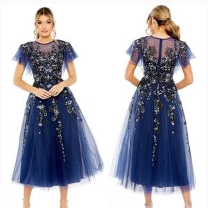 Mac Duggal Elegant Blue Embellished Dress